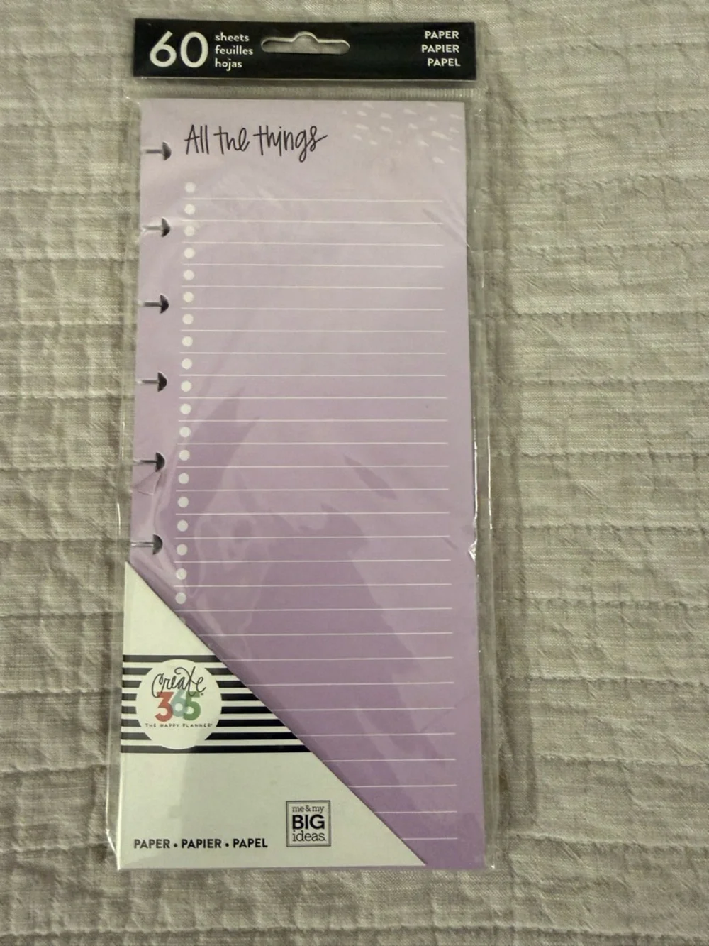 The Happy Planner Lavender 'All the Things' Refillable Note Pages